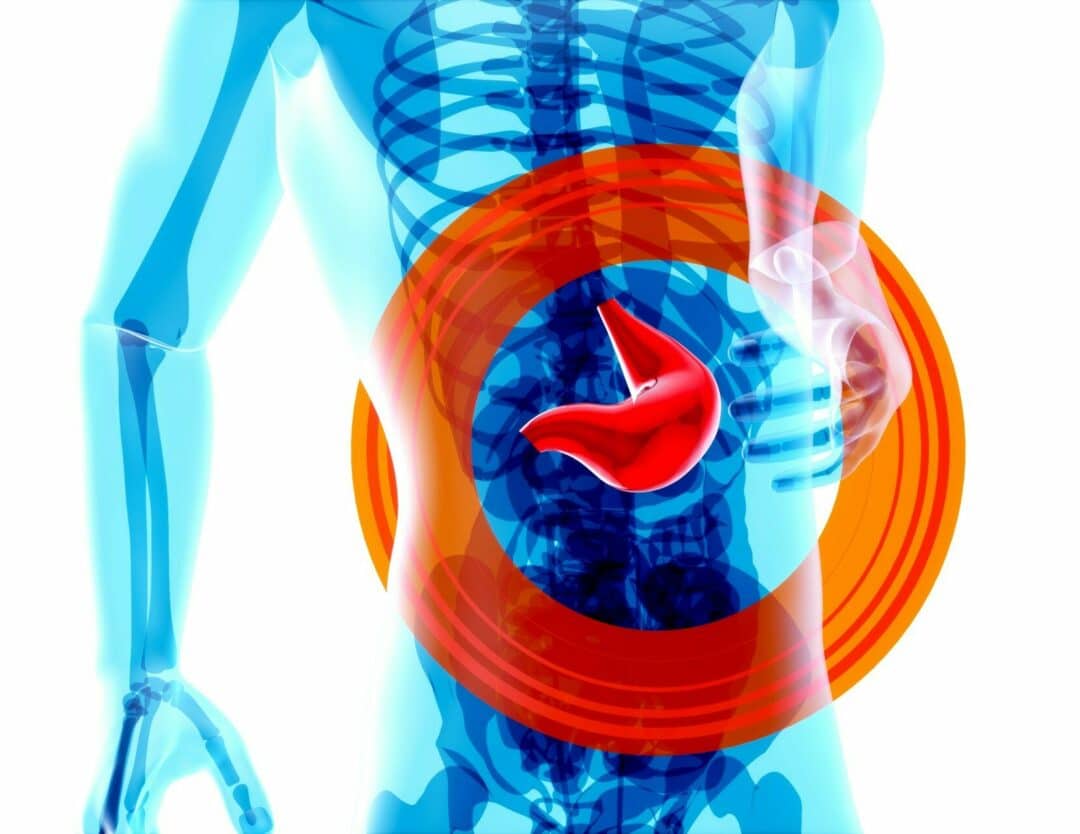 a man with a circular stomach ache